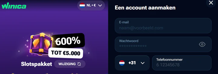 winica casino registratie